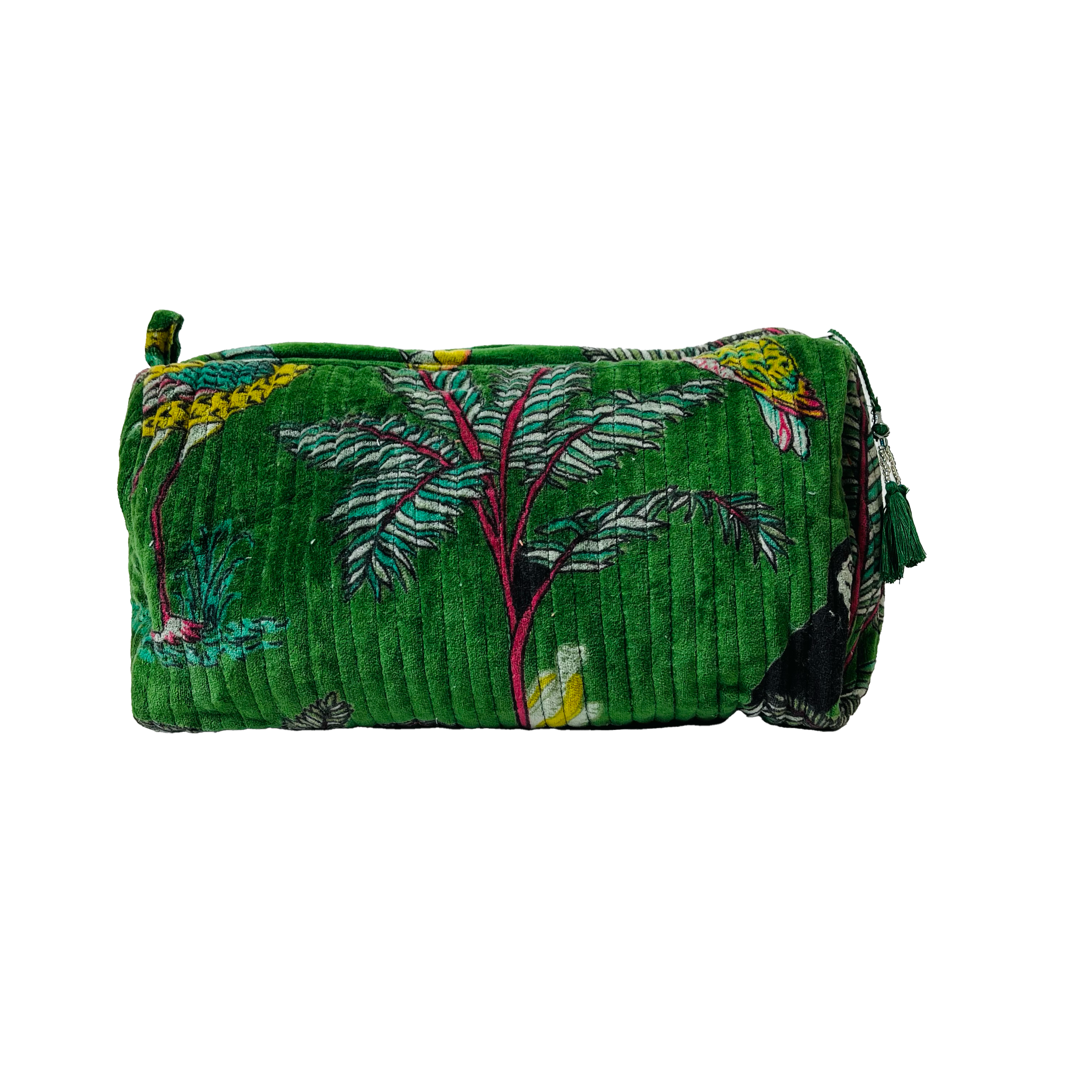 VELVET WASH BAG - GREEN - 25% off