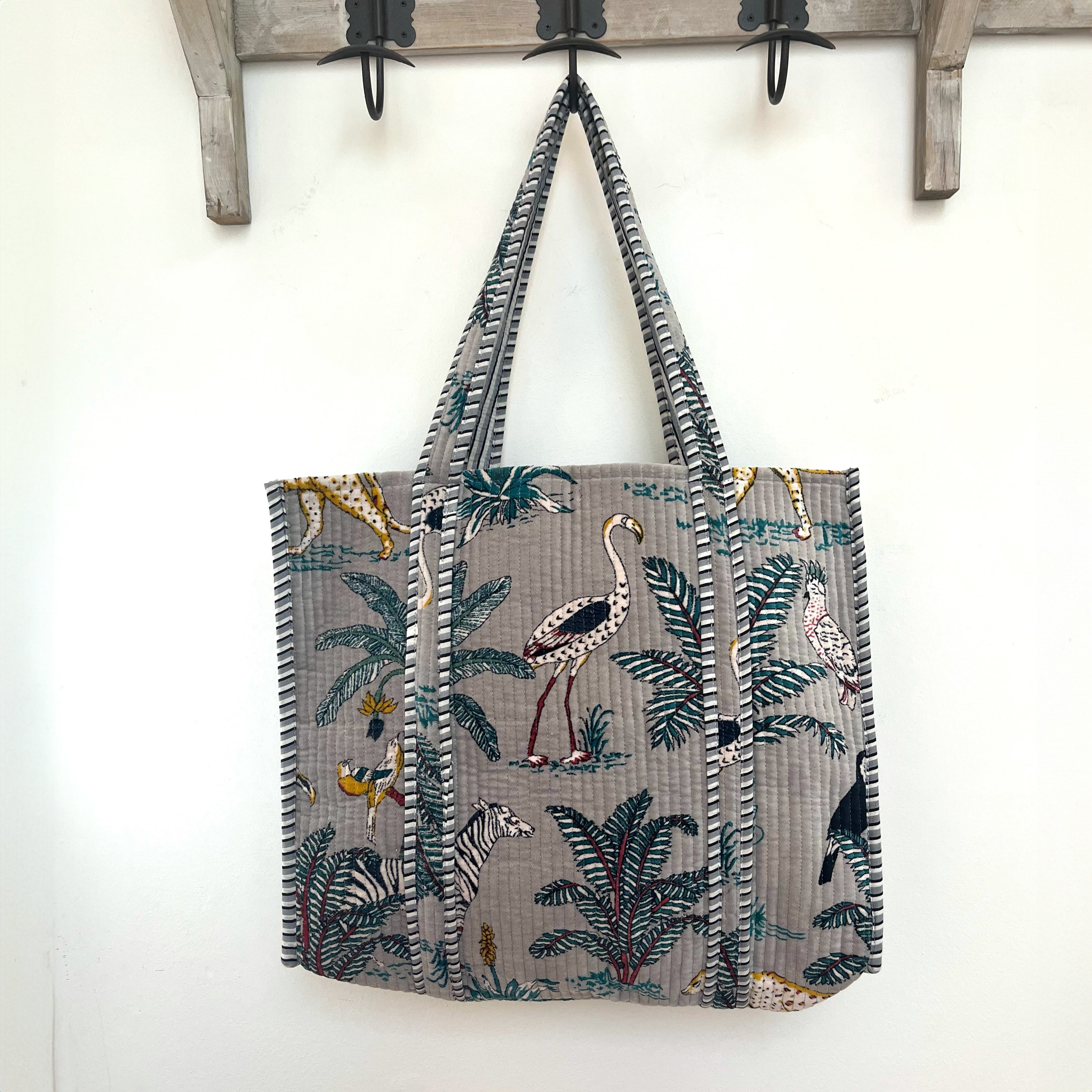 VELVET BAG - SILVER GREY