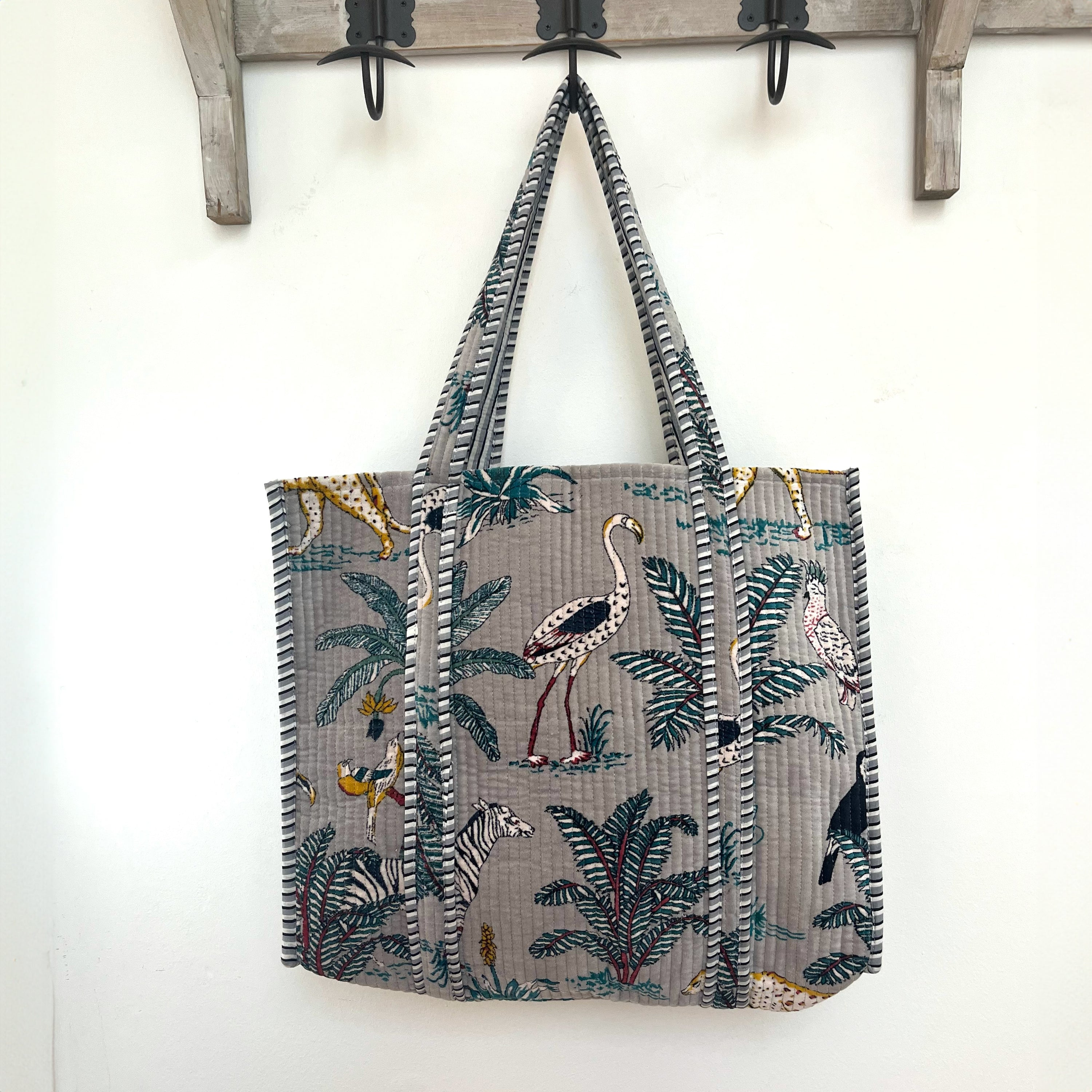 VELVET BAG - SILVER GREY
