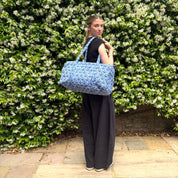 WEEKEND BAG - BLUE AND GREY FLOWER