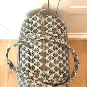 WEEKEND BAG - GREY WITH BLUE FLOWER