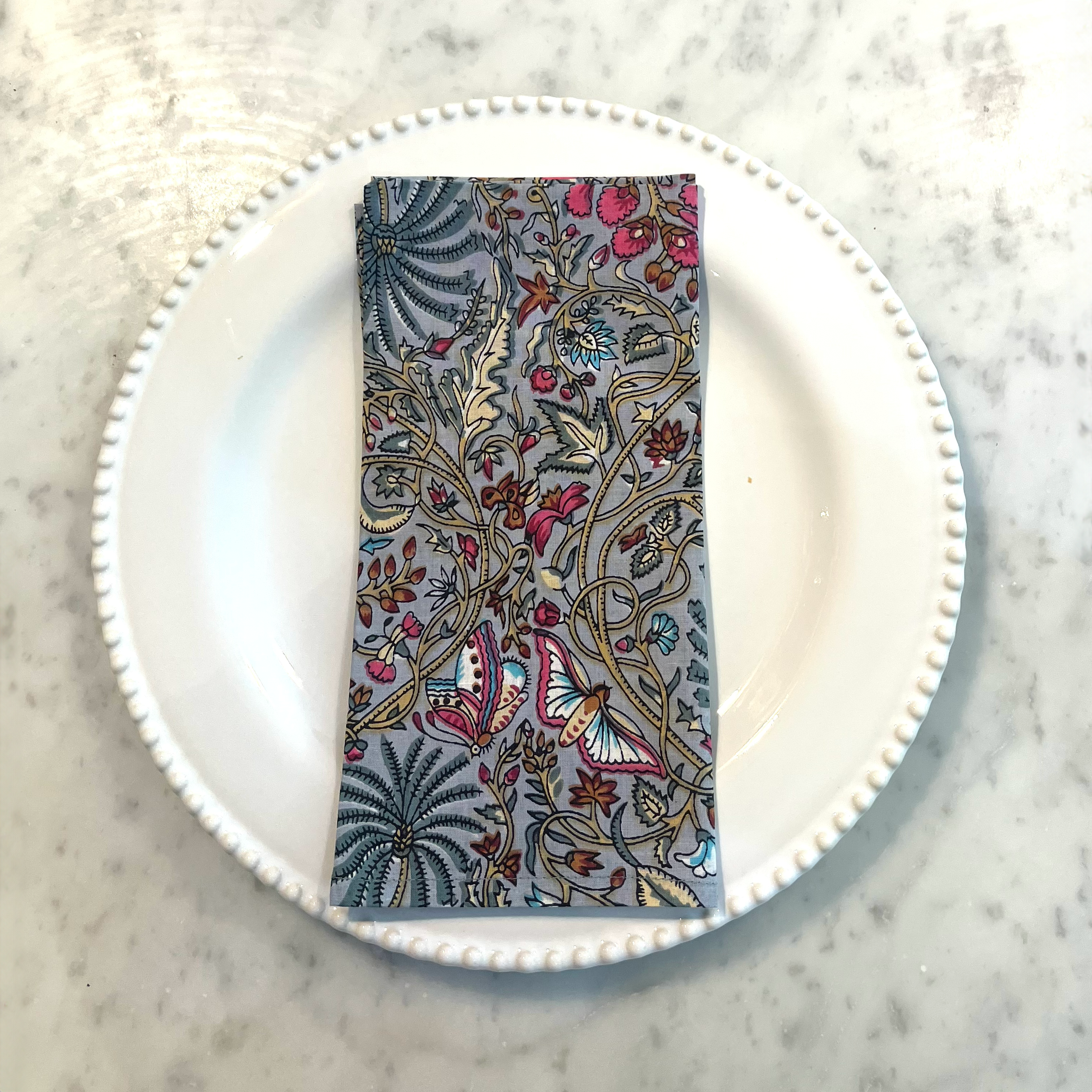 LIGHTWEIGHT NAPKINS - GREY BUTTERFLY
