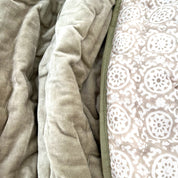 PURE VELVET QUILT - DOVE GREY