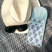 COTTON GLASSES CASE - GREY FLOWER