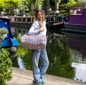 WEEKEND BAG - GREY AND PINK FLOWER