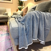 WOOL BLEND BLANKET - GREY