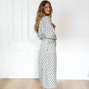 COTTON BLOCK PRINT KIMONO - GREEN FLOWER