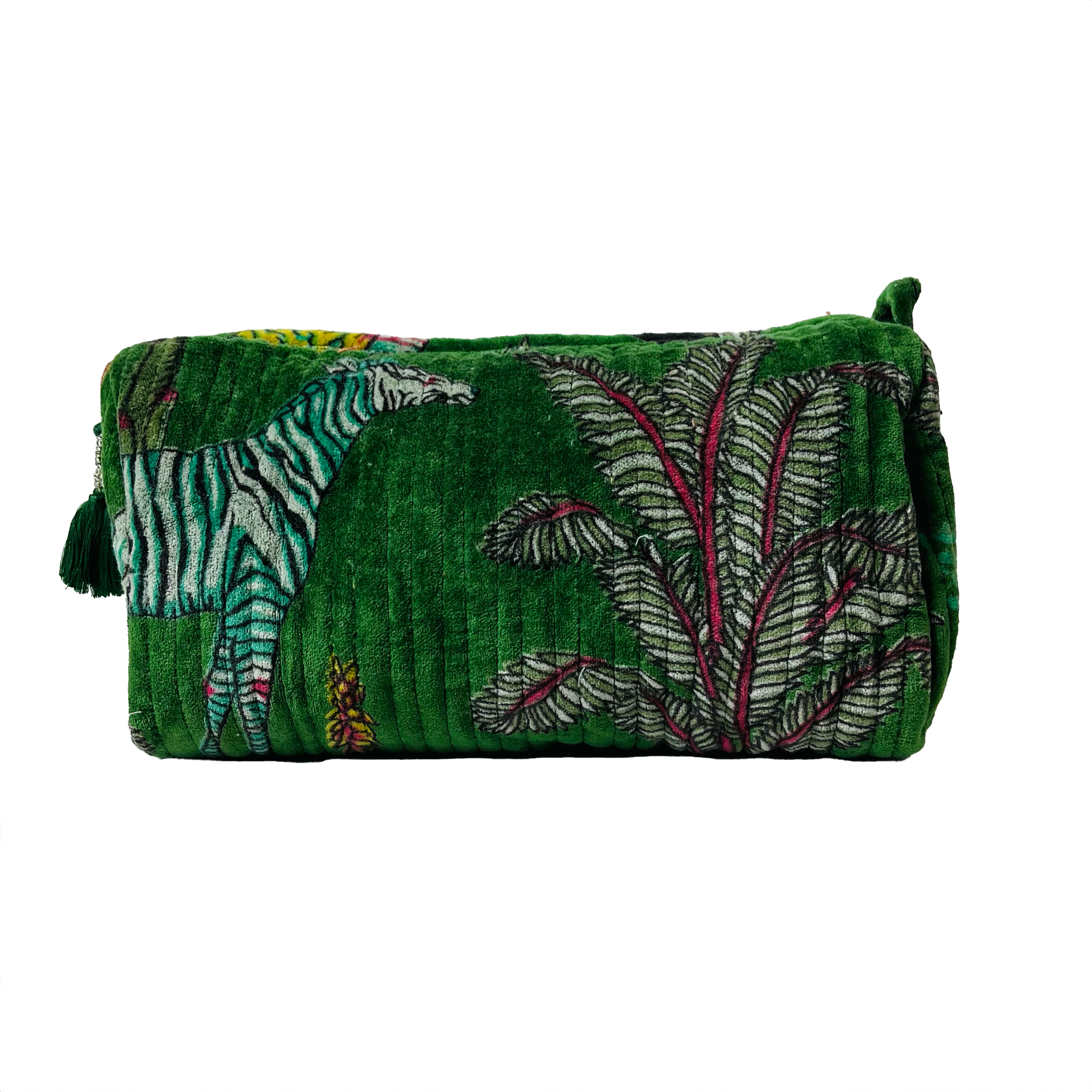 VELVET WASH BAG - GREEN