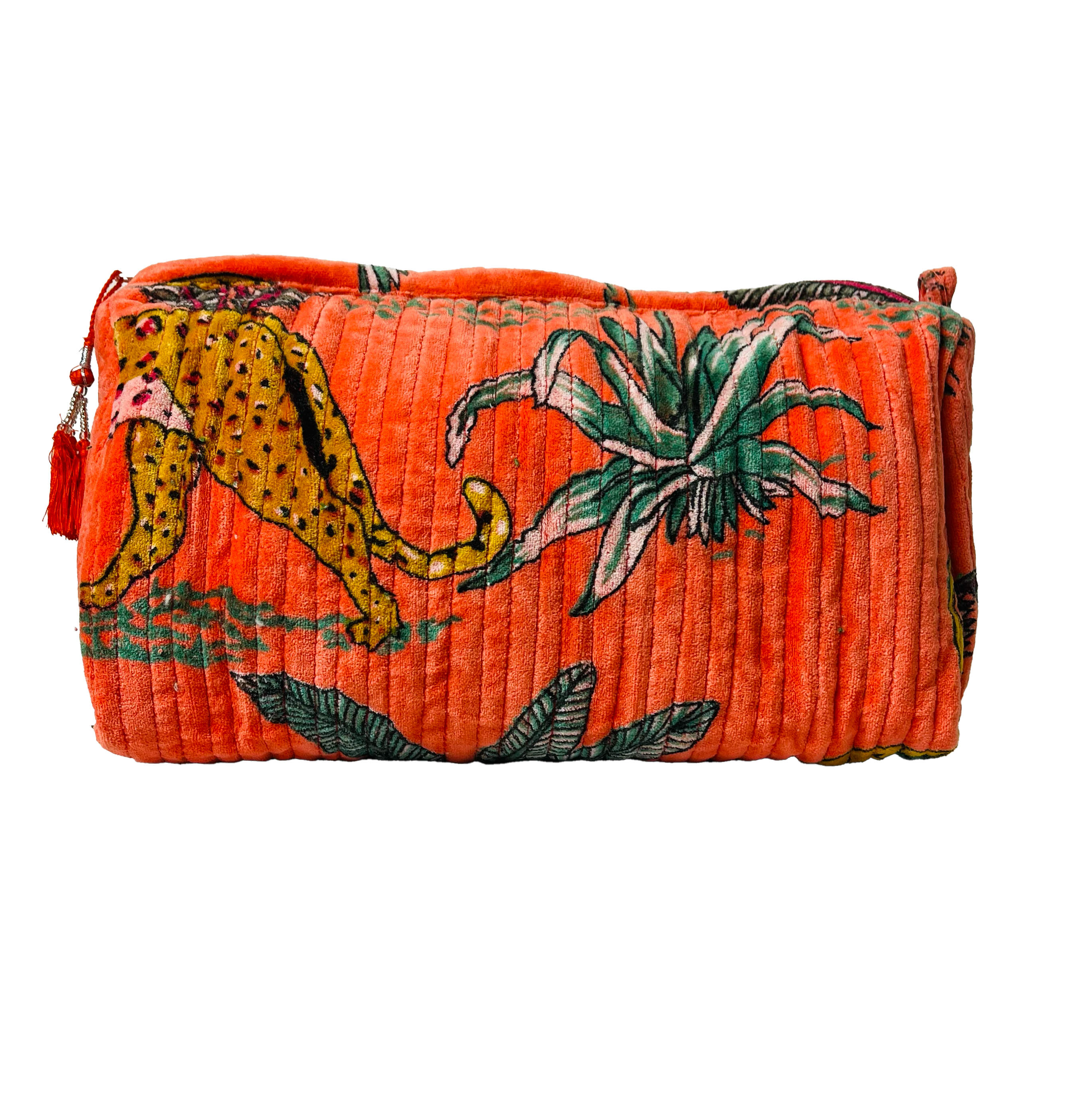 VELVET WASH BAG - ORANGE