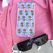 COTTON GLASSES CASE - LAVENDER AND PINK FLOWER