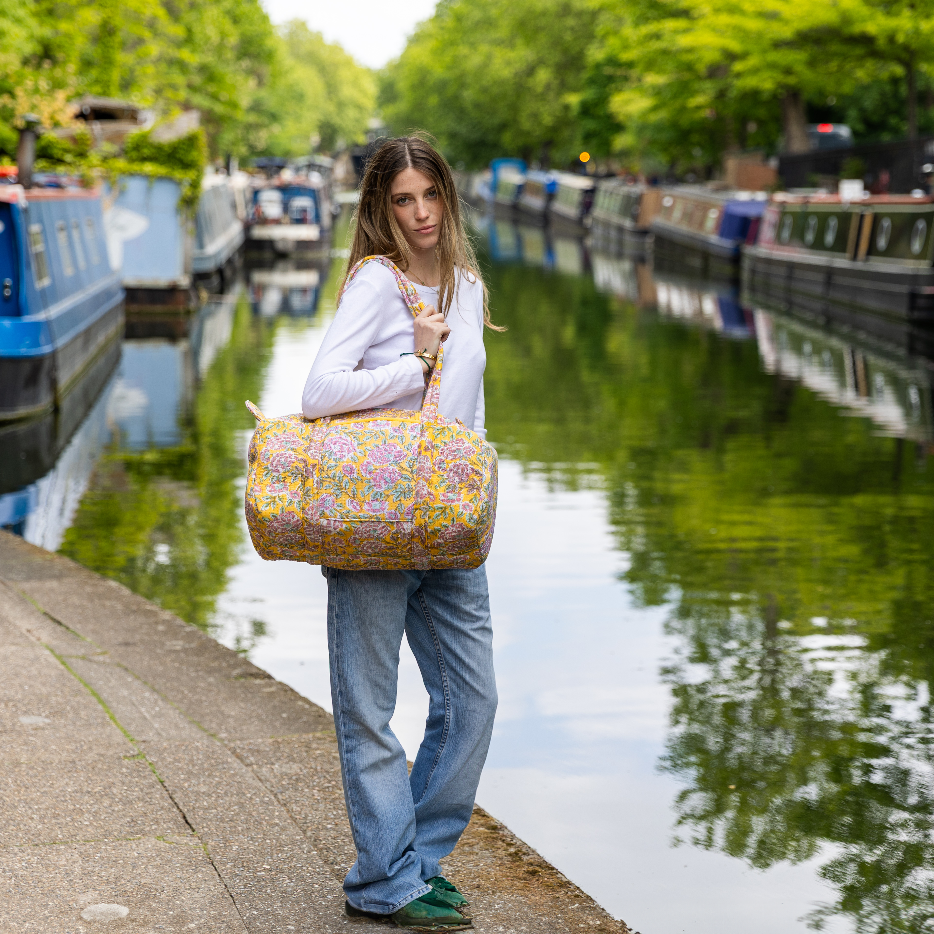 WEEKEND BAG - BLOOMING PINK AND YELLOW