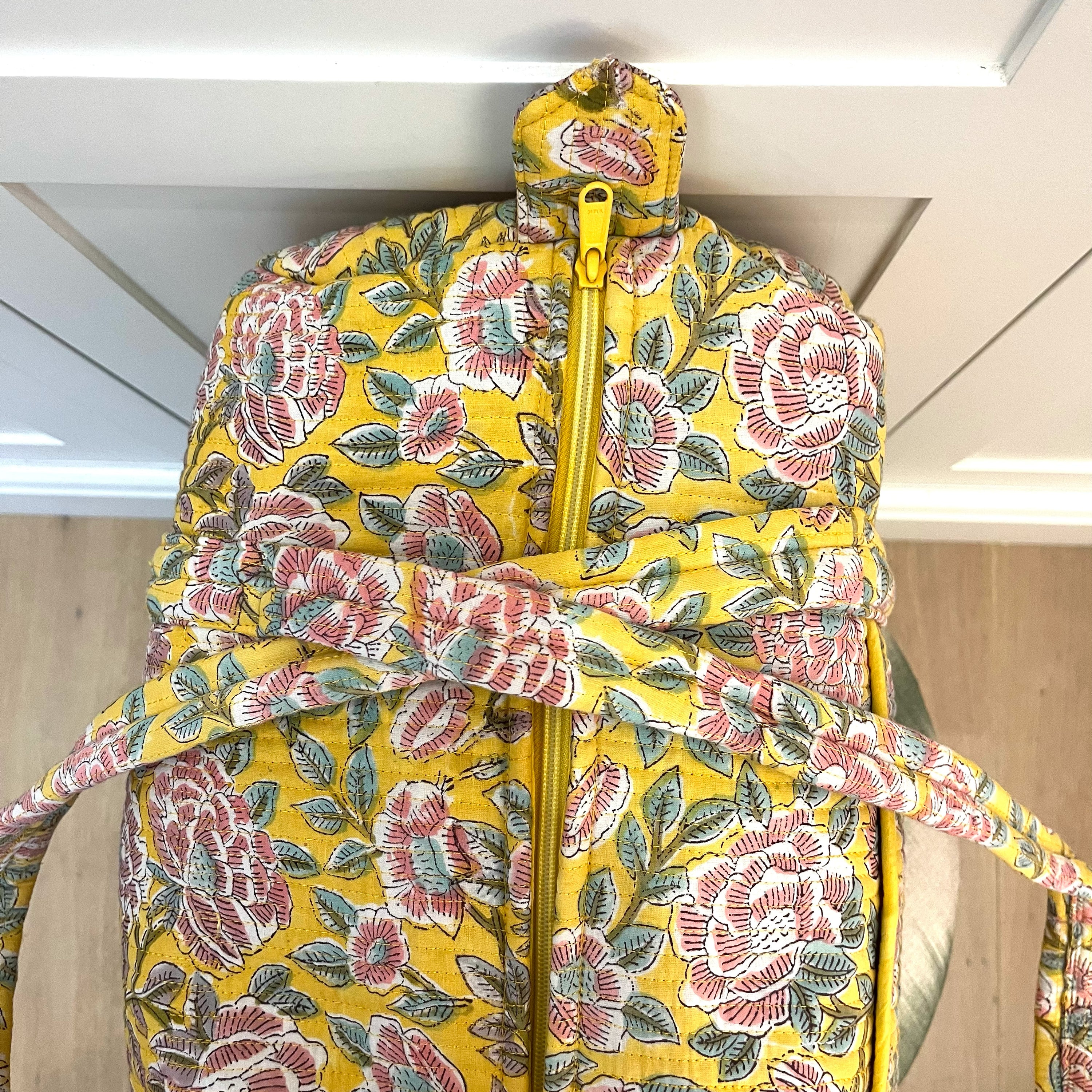 WEEKEND BAG - BLOOMING PINK AND YELLOW