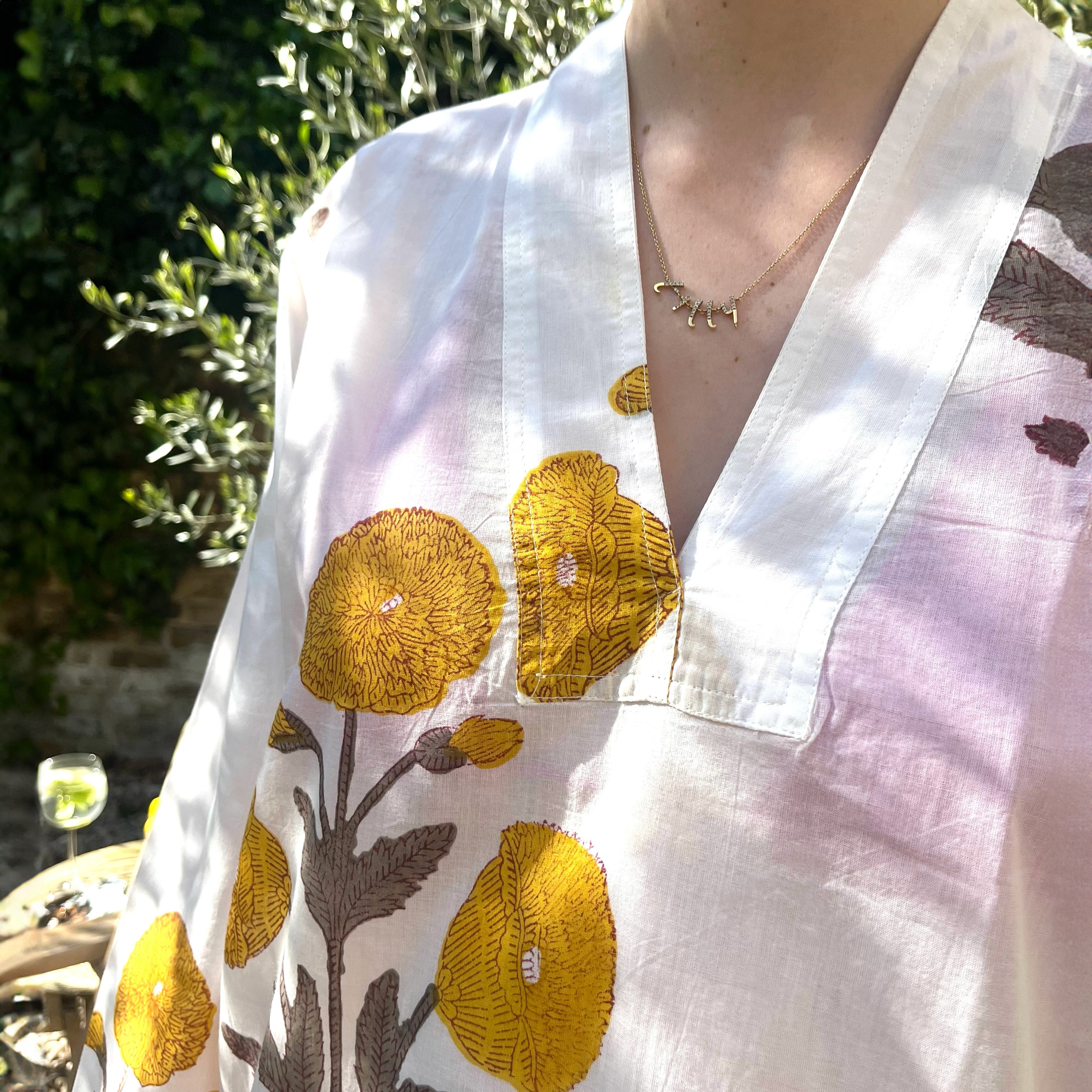 COTTON KAFTAN - MUSTARD
