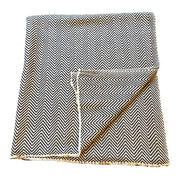 WOOL BLEND BLANKET - NAVY BLUE