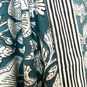 COTTON BLOCK PRINT KIMONO - NAVY AND WHITE