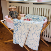 ORGANIC COTTON BABY QUILT - BLUE BOW