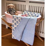 ORGANIC COTTON BABY QUILT - BLUE ELEPHANT