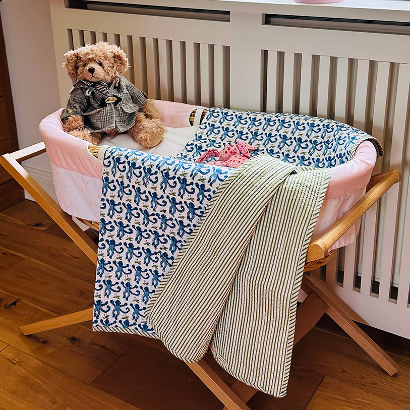 ORGANIC COTTON BABY QUILT - CHEEKY MONKEY