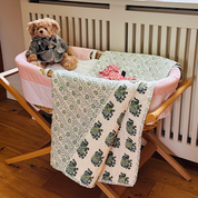ORGANIC COTTON BABY QUILT - GREEN ELEPHANT