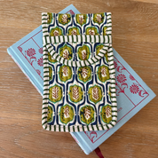 COTTON GLASSES CASE - OLIVE IKAT