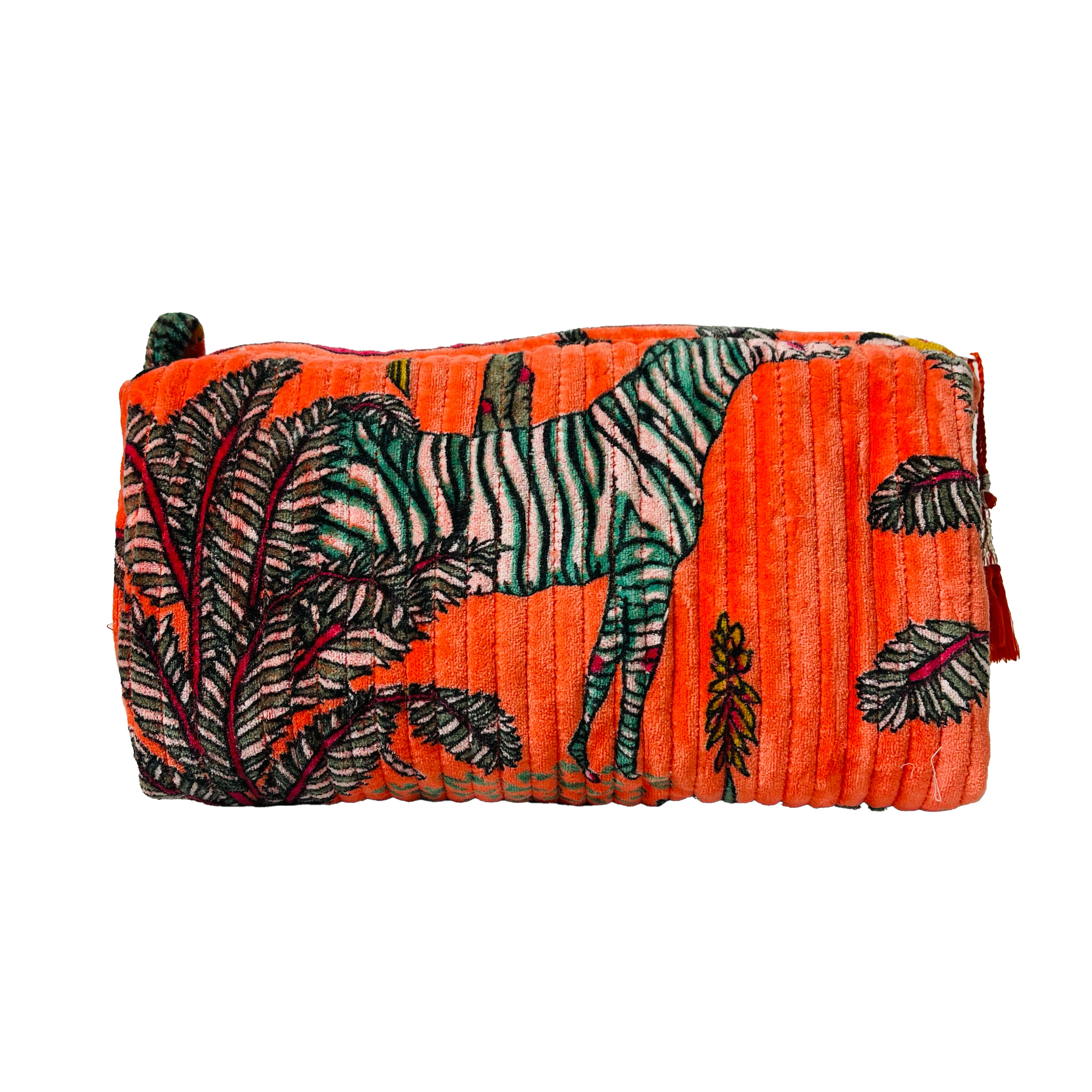 VELVET WASH BAG - ORANGE