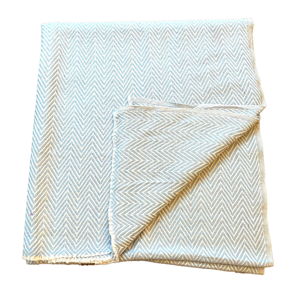 WOOL BLEND BLANKET - PALE BLUE