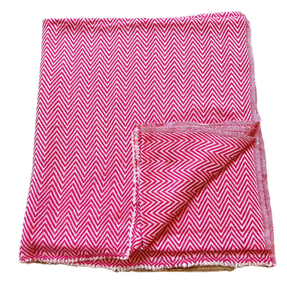 WOOL BLEND BLANKET - PINK