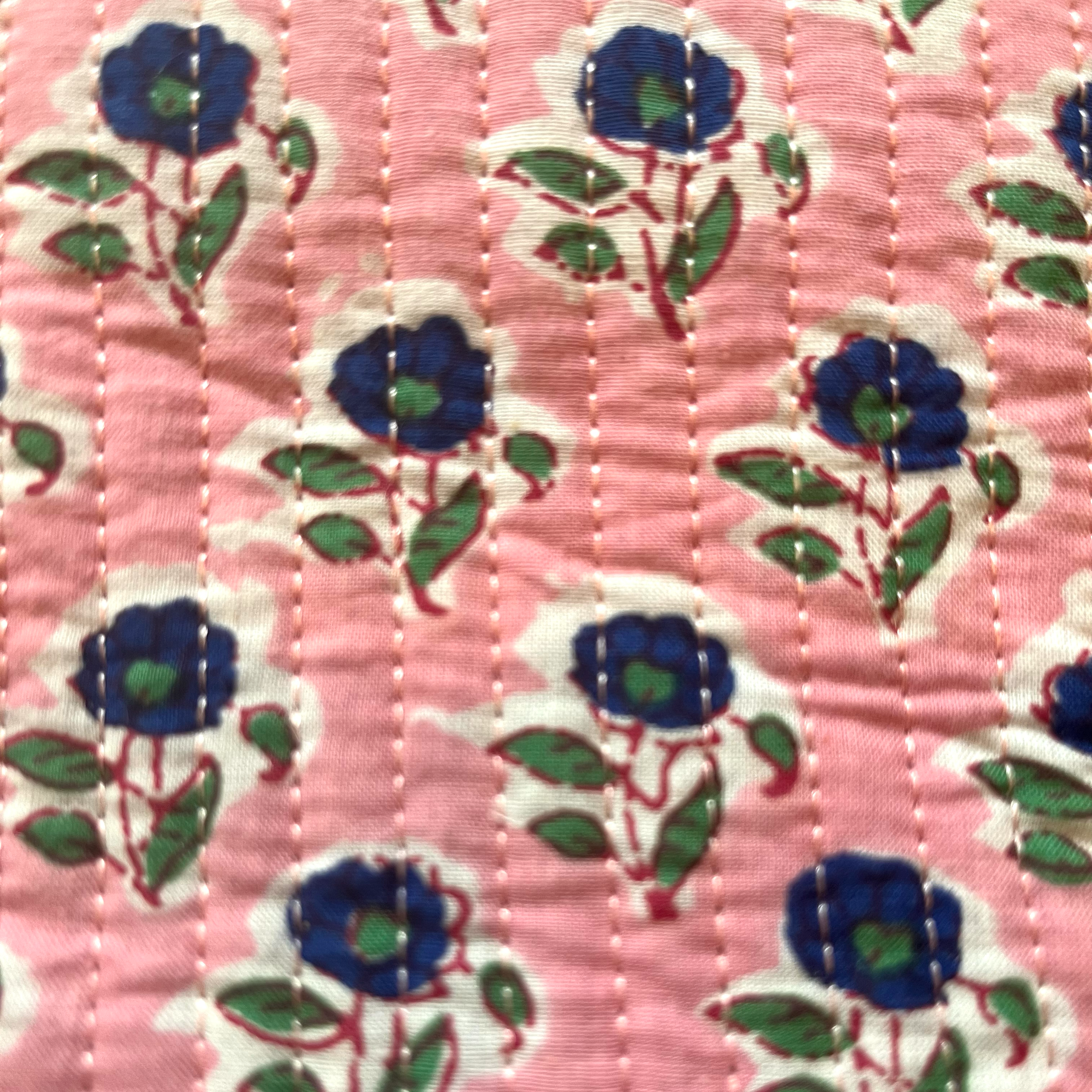 COTTON GLASSES CASE - PINK/BLUE FLOWER