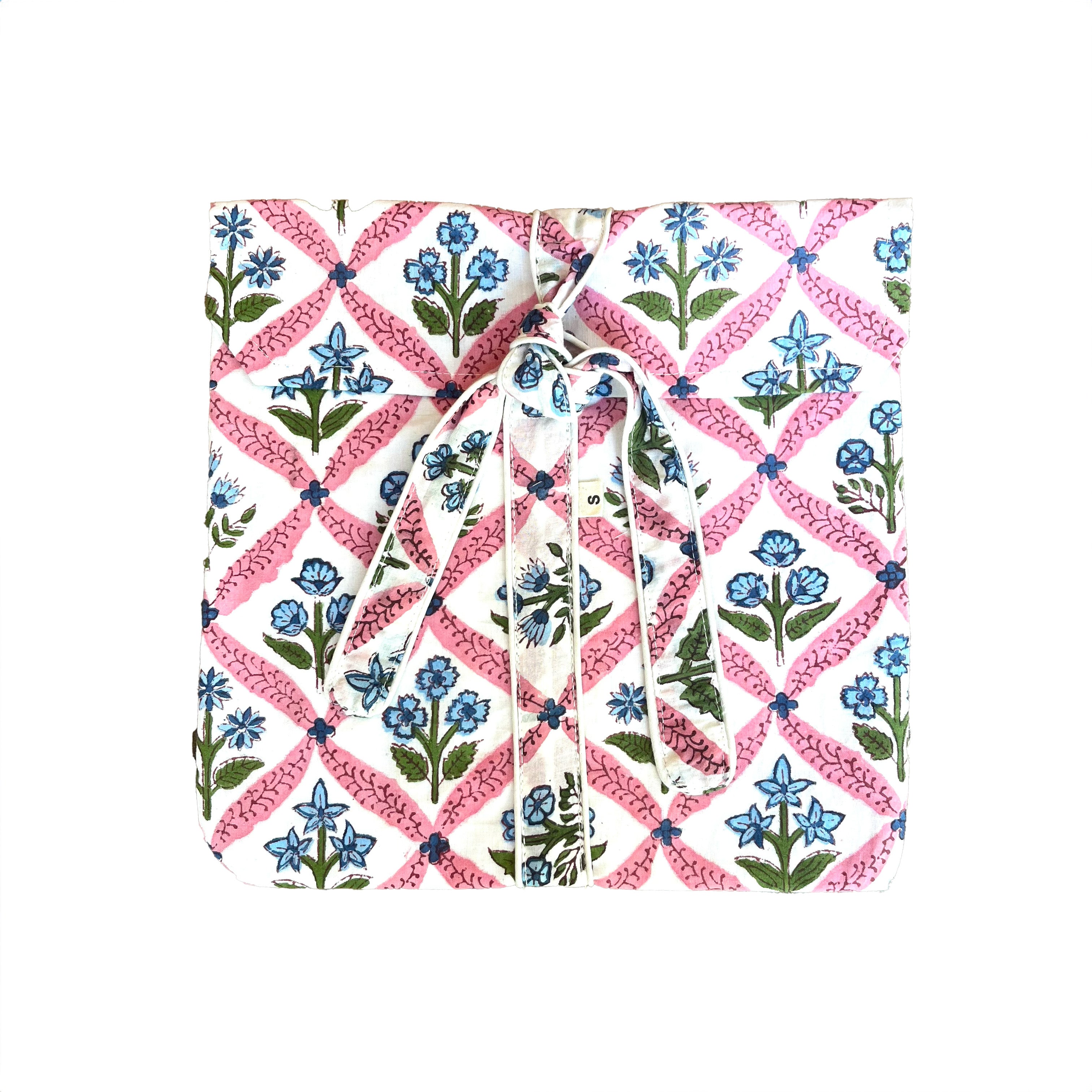 PYJAMA SHORTS - BLUE TRELLIS