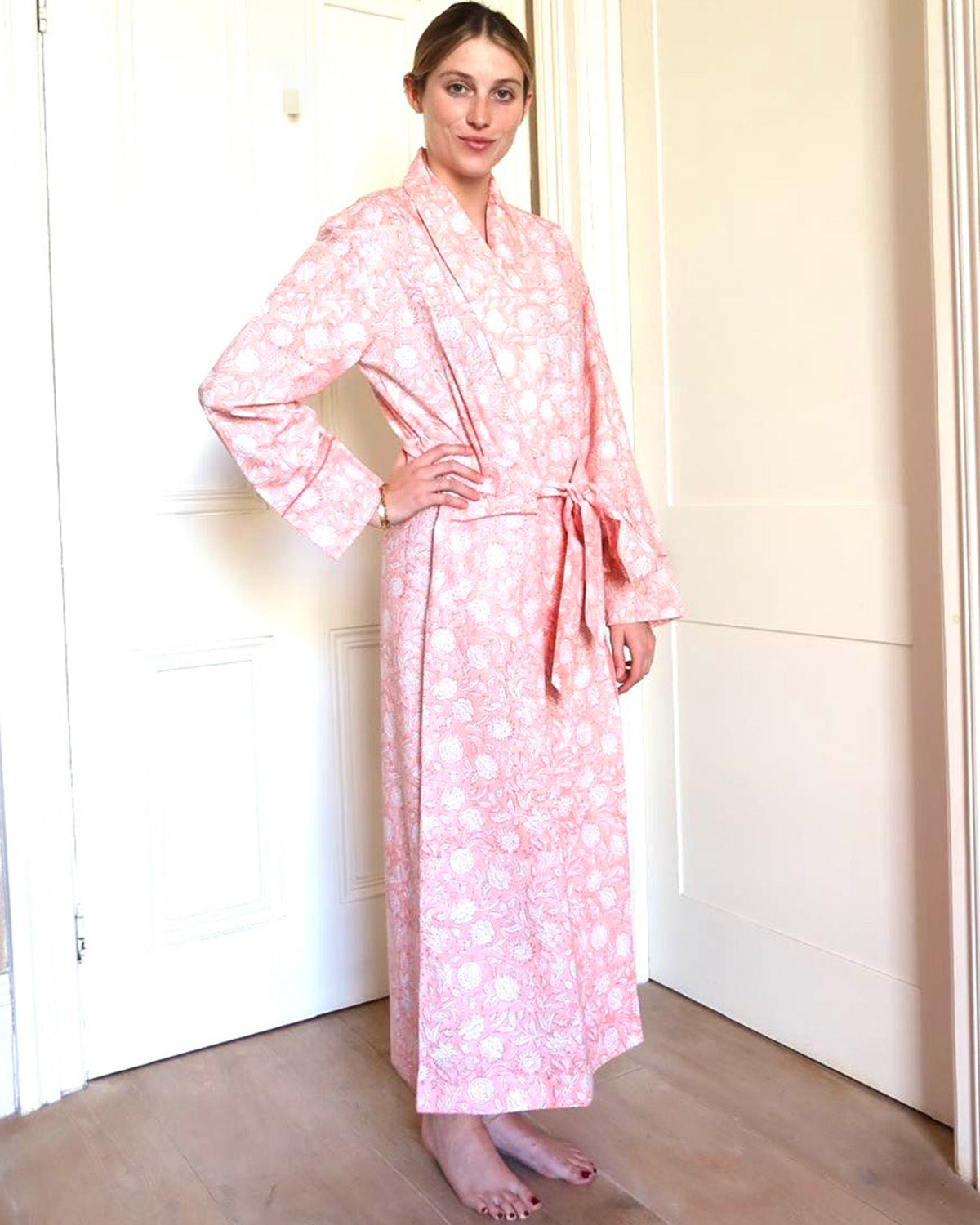 SIGNATURE COTTON ROBE - BLUSH PINK