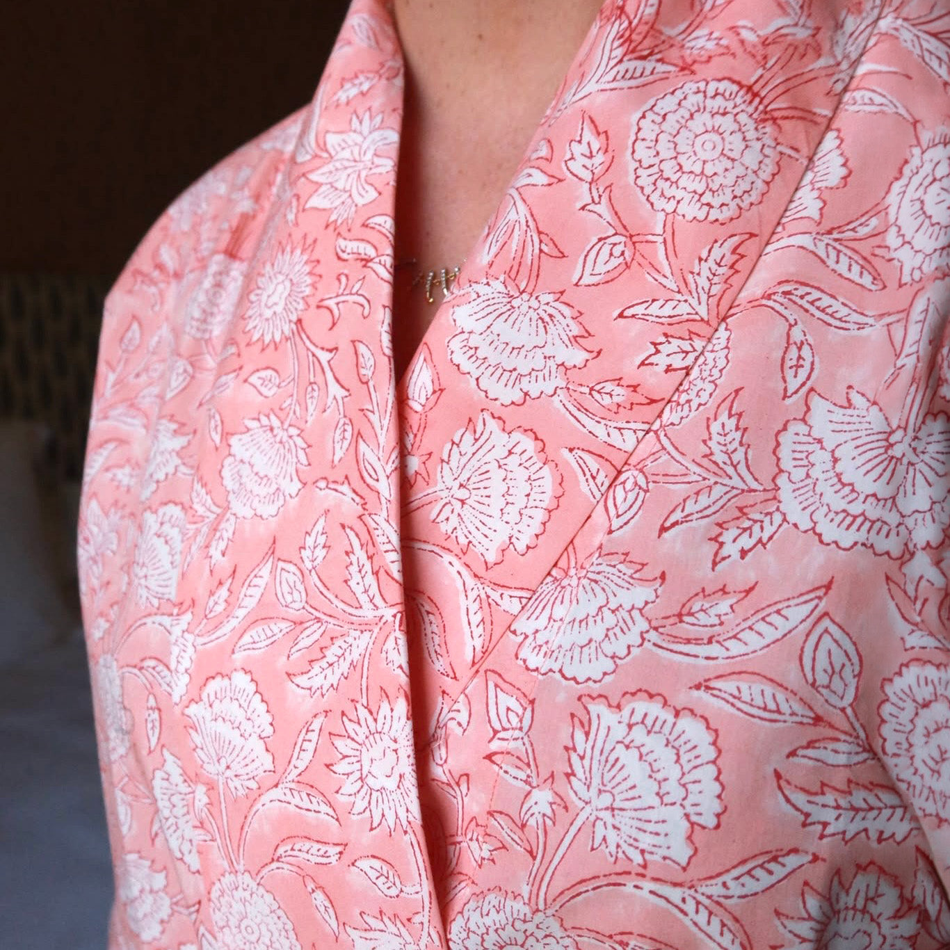 SIGNATURE COTTON ROBE - BLUSH PINK