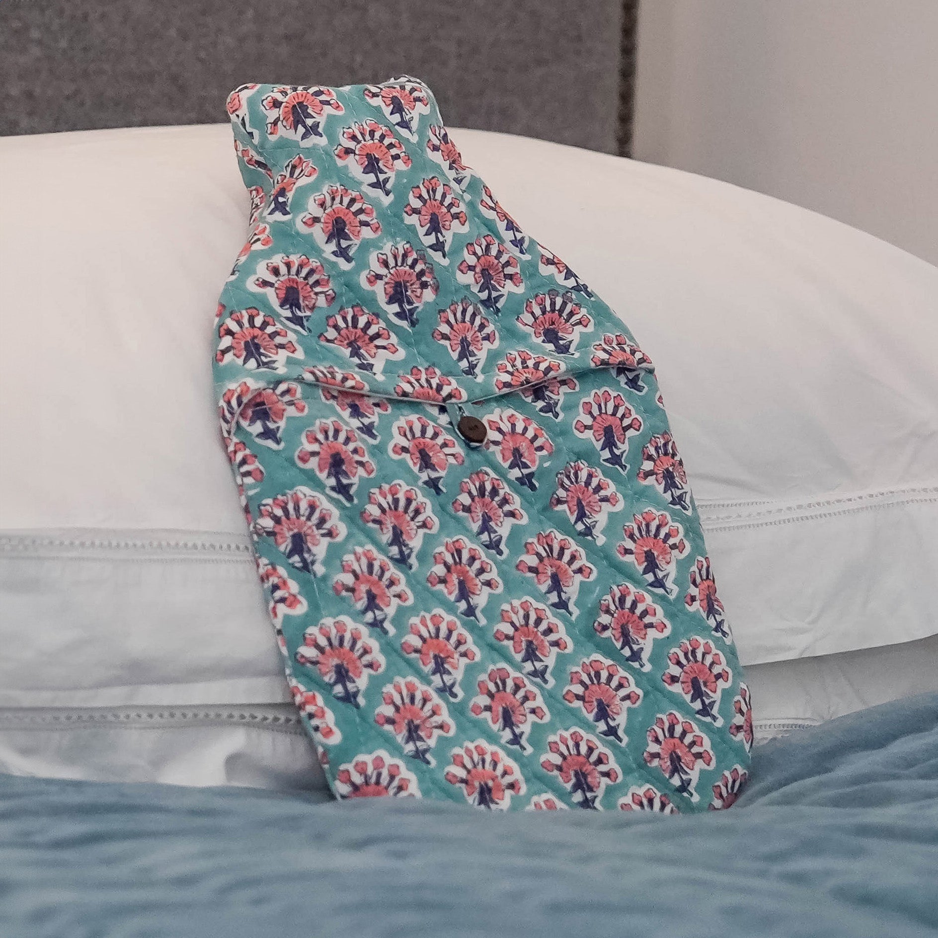 HOT WATER BOTTLE -  PINK FLOWER