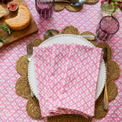 THICKER WEAVE NAPKINS - ROSE PINK MOTIF