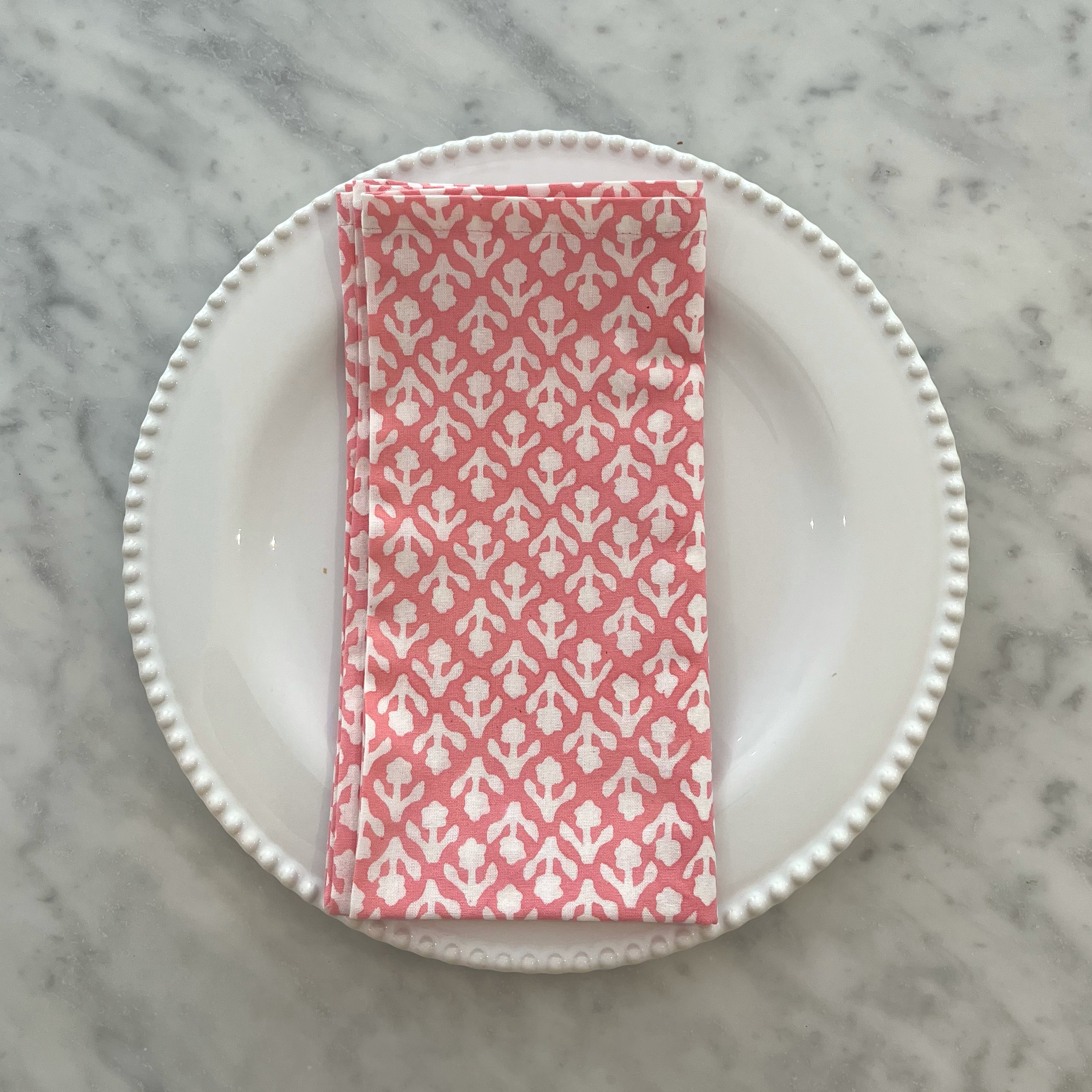 THICKER WEAVE NAPKINS - ROSE PINK MOTIF