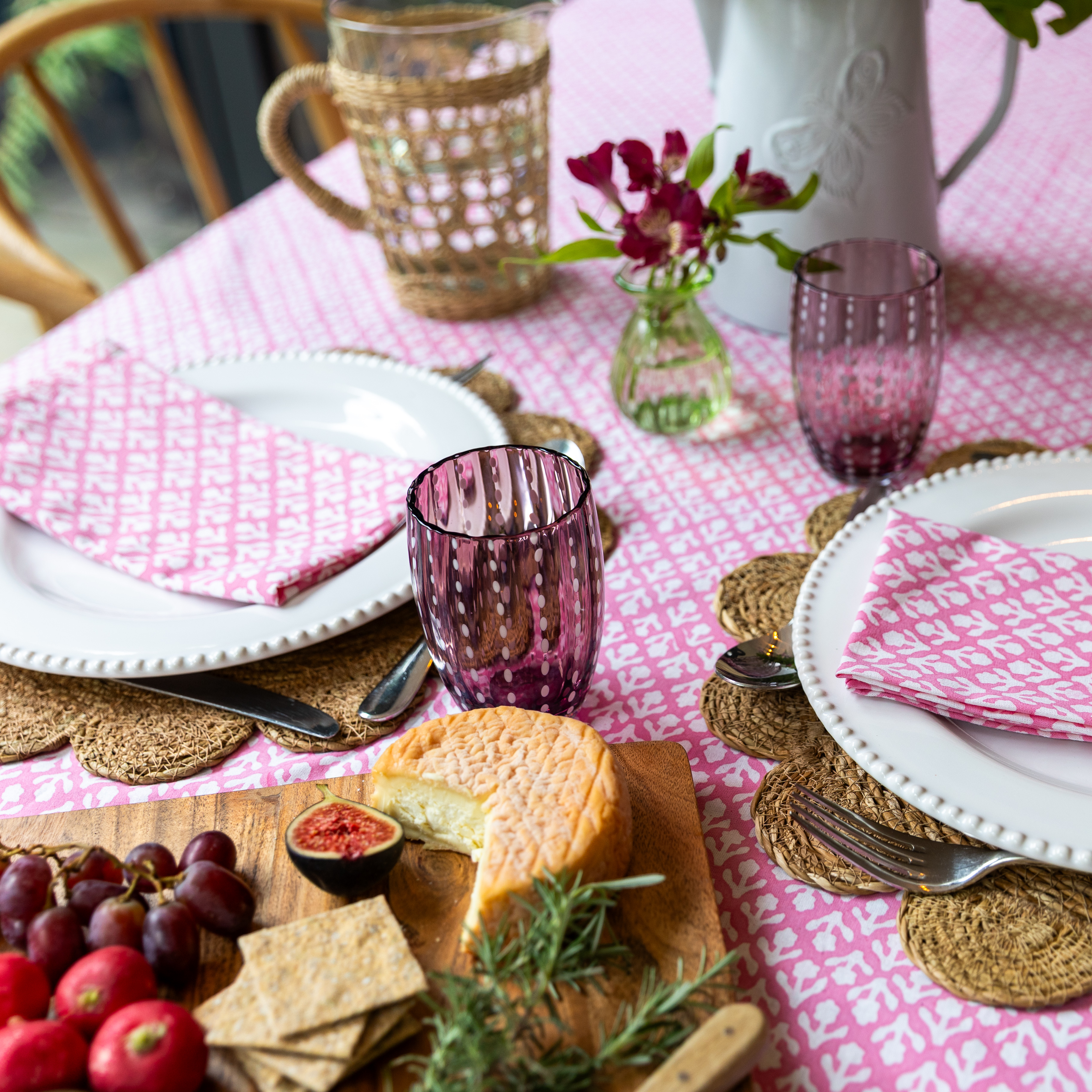 THICKER WEAVE NAPKINS - ROSE PINK MOTIF