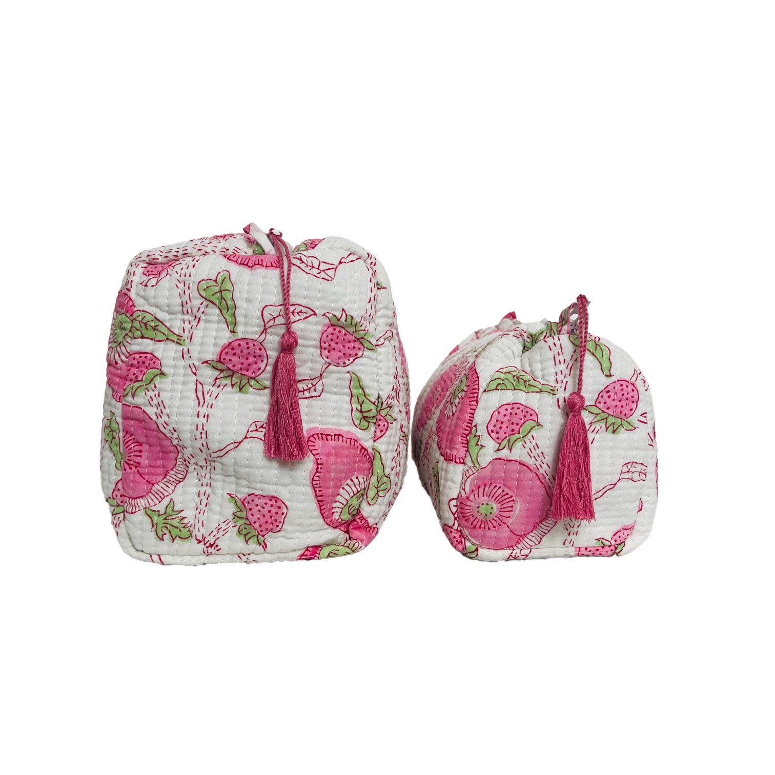 COTTON WASH BAG - PINK BUTTERCUP