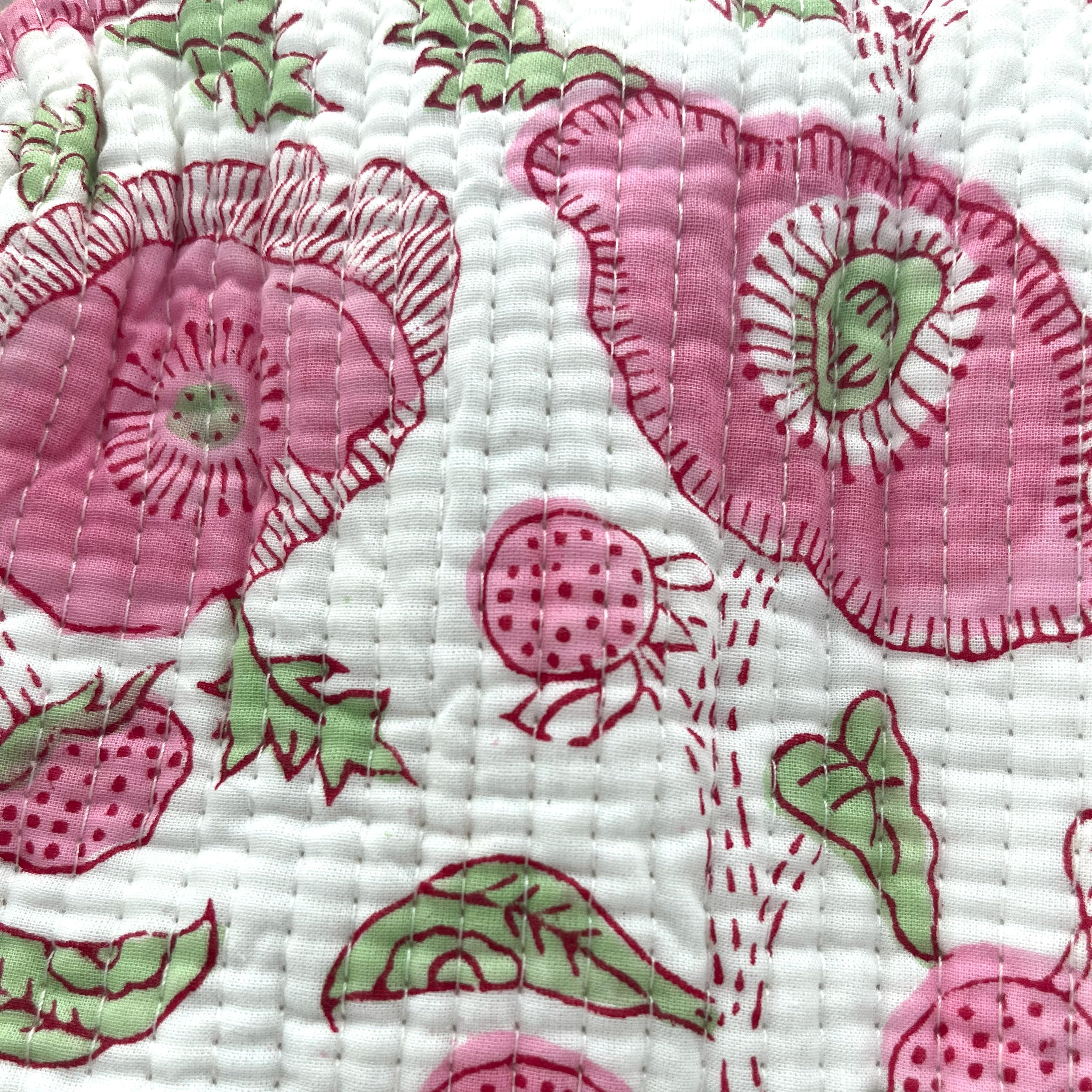 COTTON WASH BAG - PINK BUTTERCUP