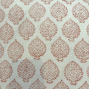 PURE VELVET AND HAND BLOCK COTTON CUSHION - CORAL PINK