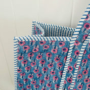 QUILTED COTTON TOTE BAG -PINK DAISY