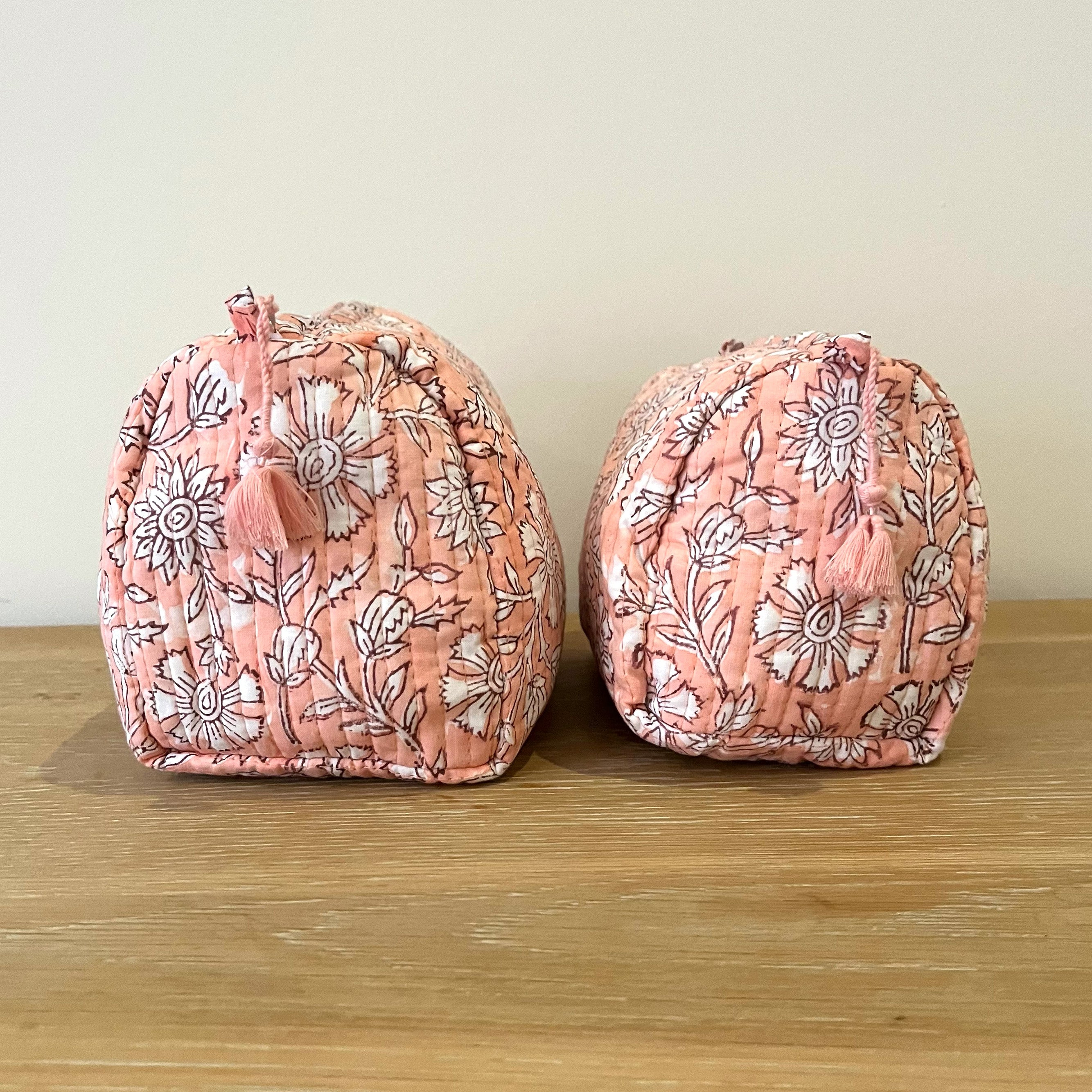 COTTON WASH BAG - PINK DANDELION (40% off)