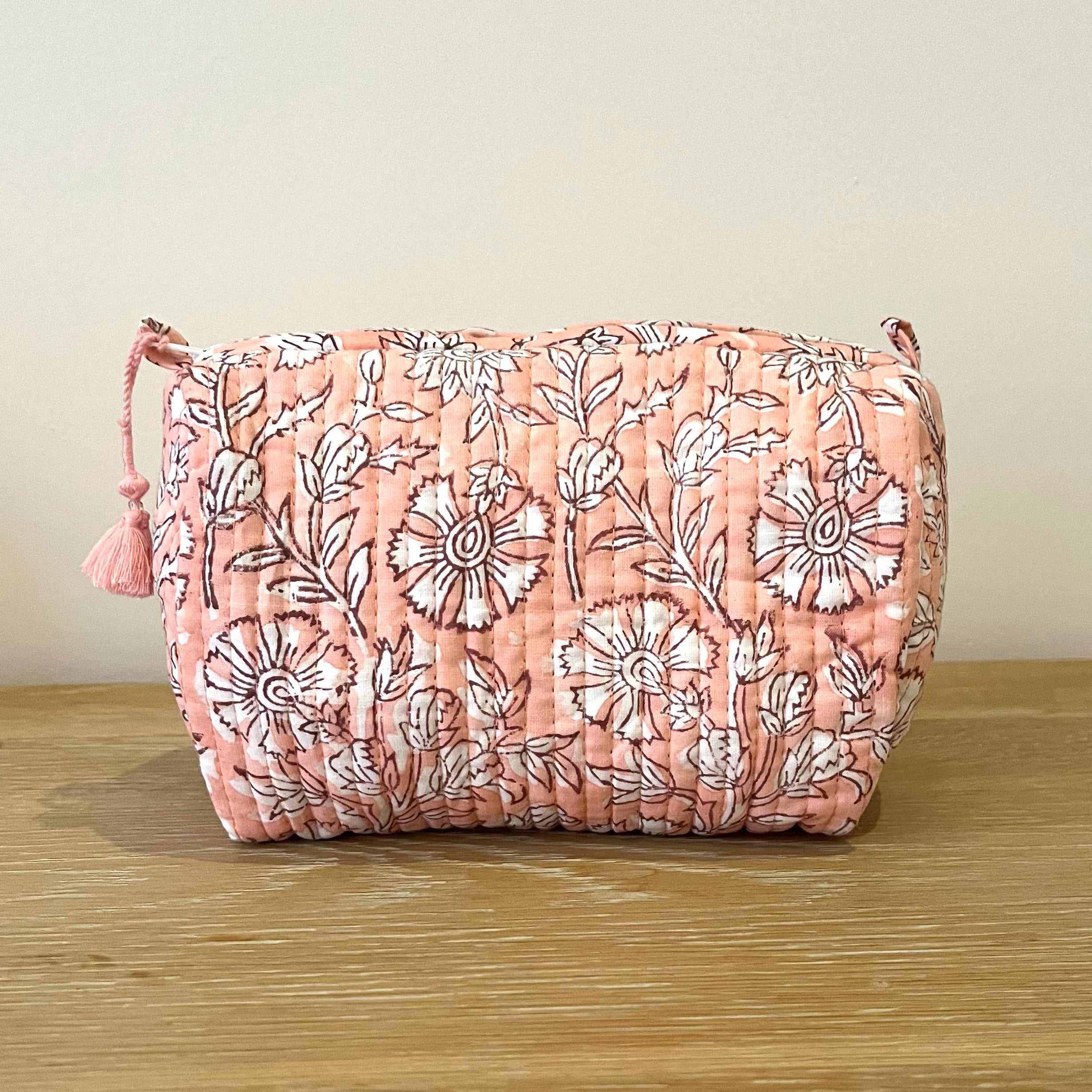 COTTON WASH BAG - PINK DANDELION (40% off)