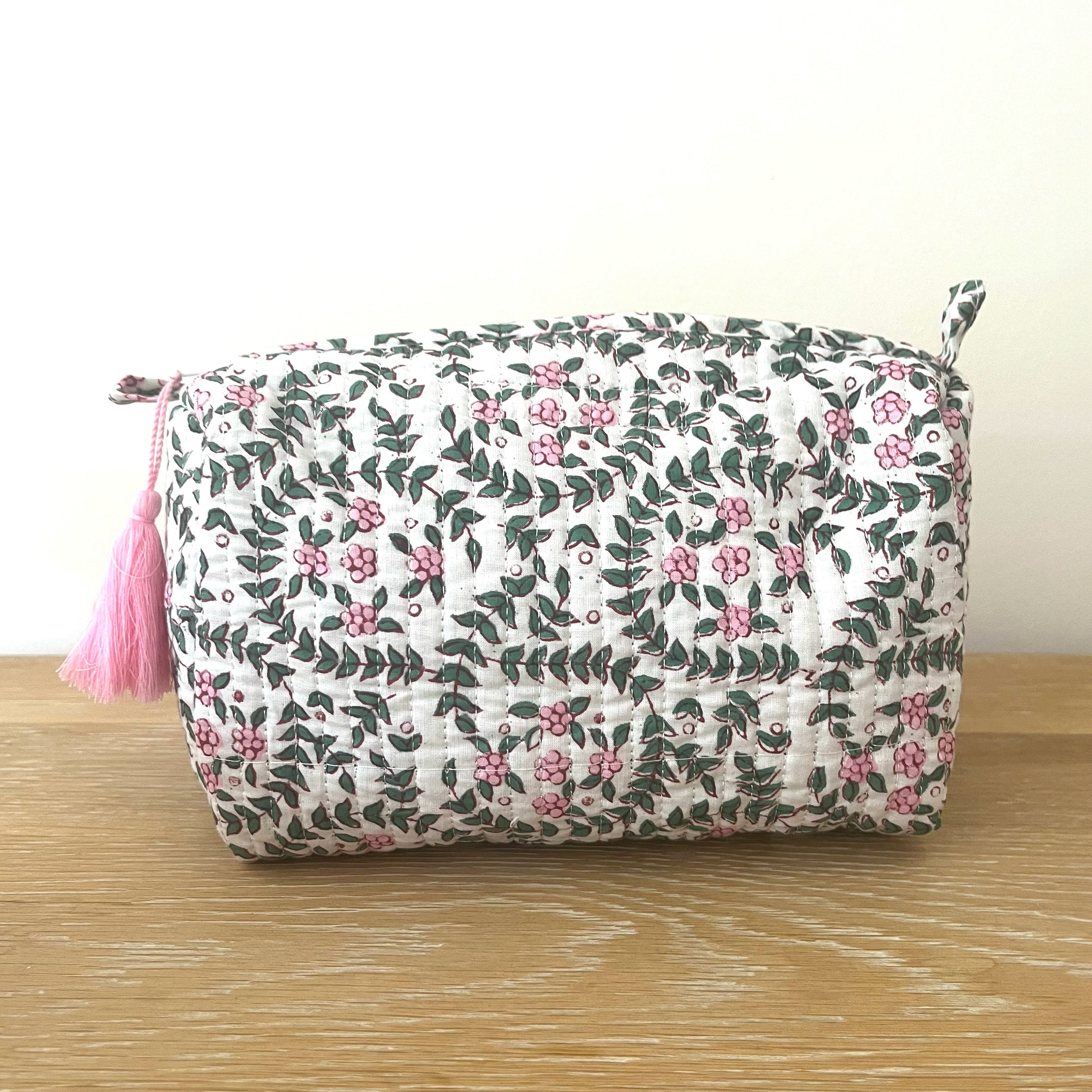 WASH BAG + MAKE UP POUCH SET - PINK DITSY