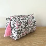 WASH BAG + MAKE UP POUCH SET - PINK DITSY