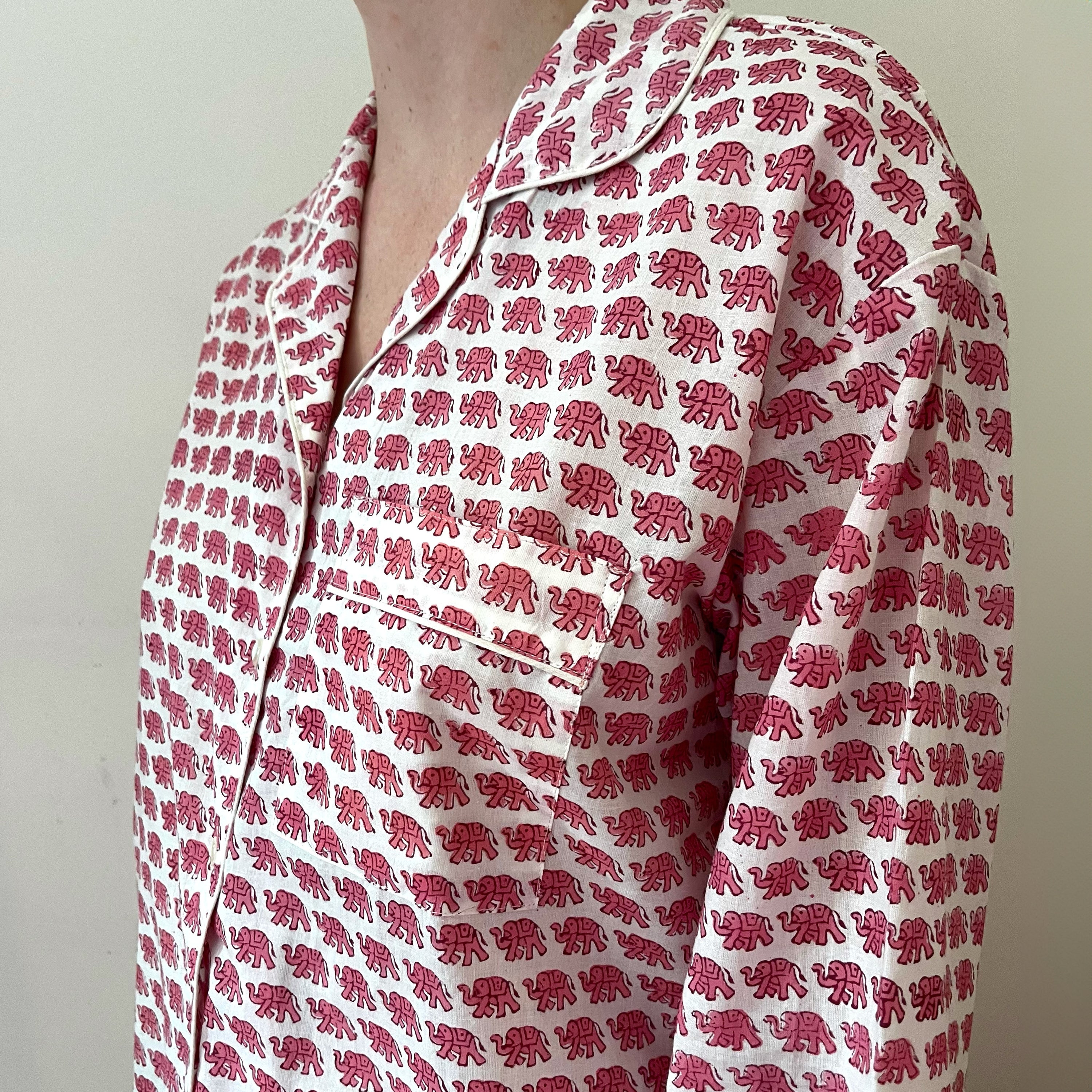 COTTON PYJAMAS - PINK ELEPHANT