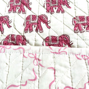 ORGANIC COTTON BABY QUILT - PINK ELEPHANT
