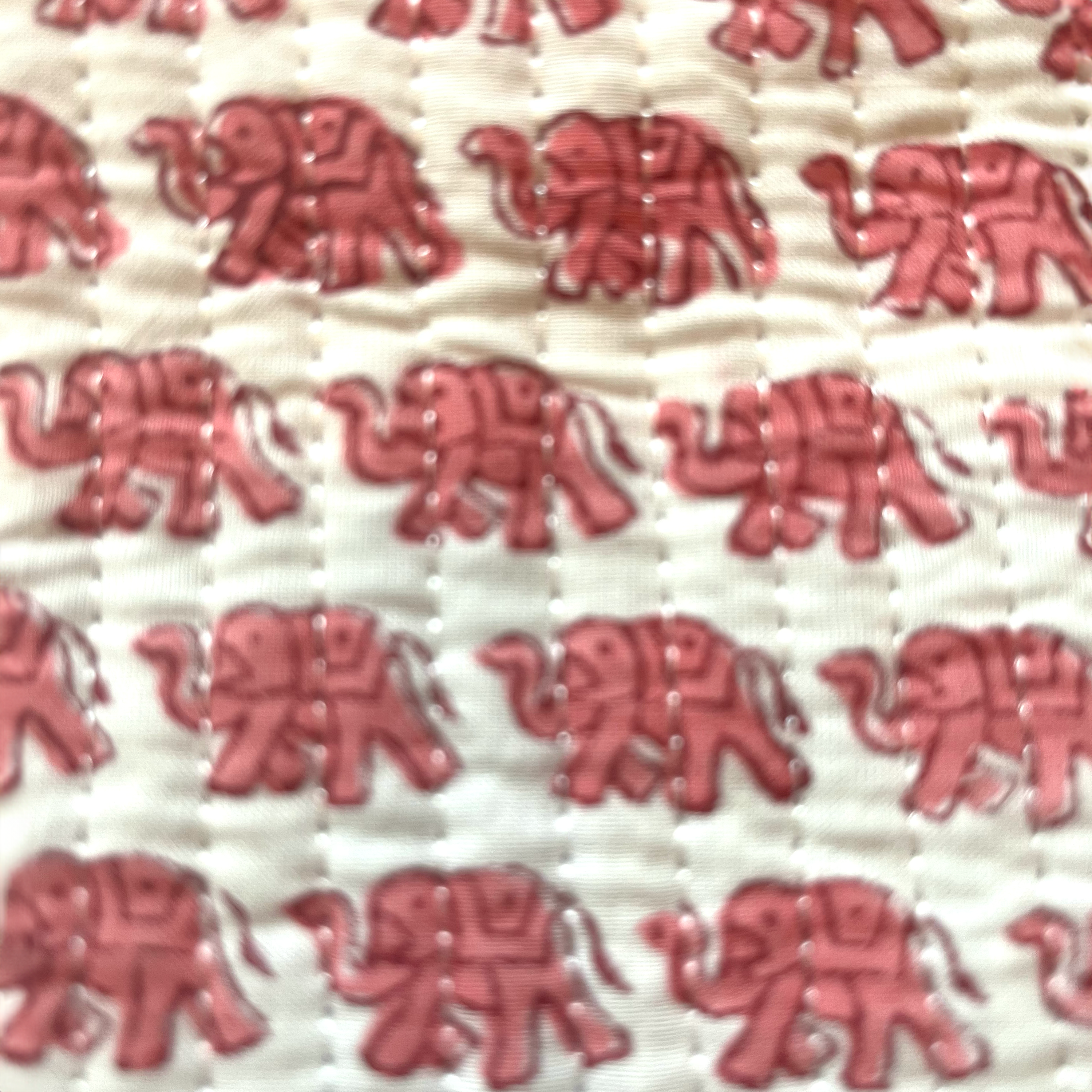 COTTON GLASSES CASE - PINK ELEPHANT