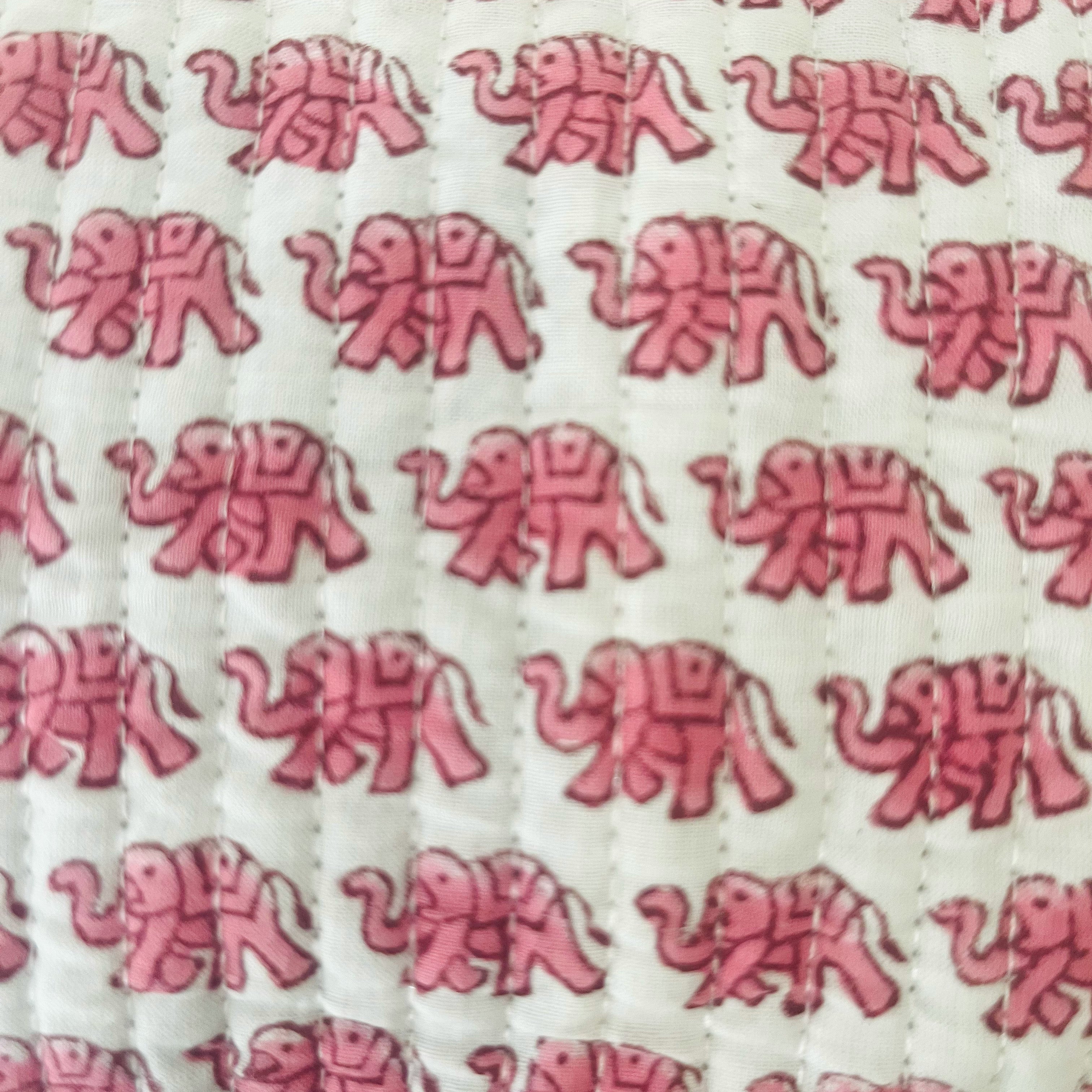 WASH BAG + MAKE UP POUCH SET - PINK ELEPHANT