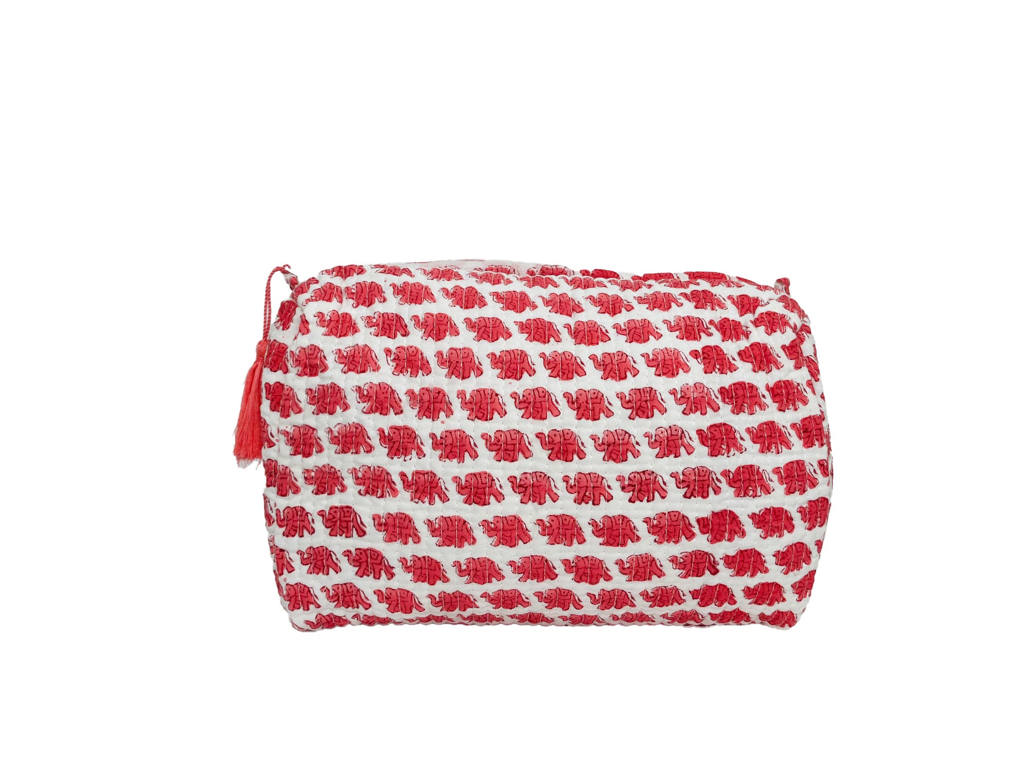 COTTON WASH BAG - PINK ELEPHANT