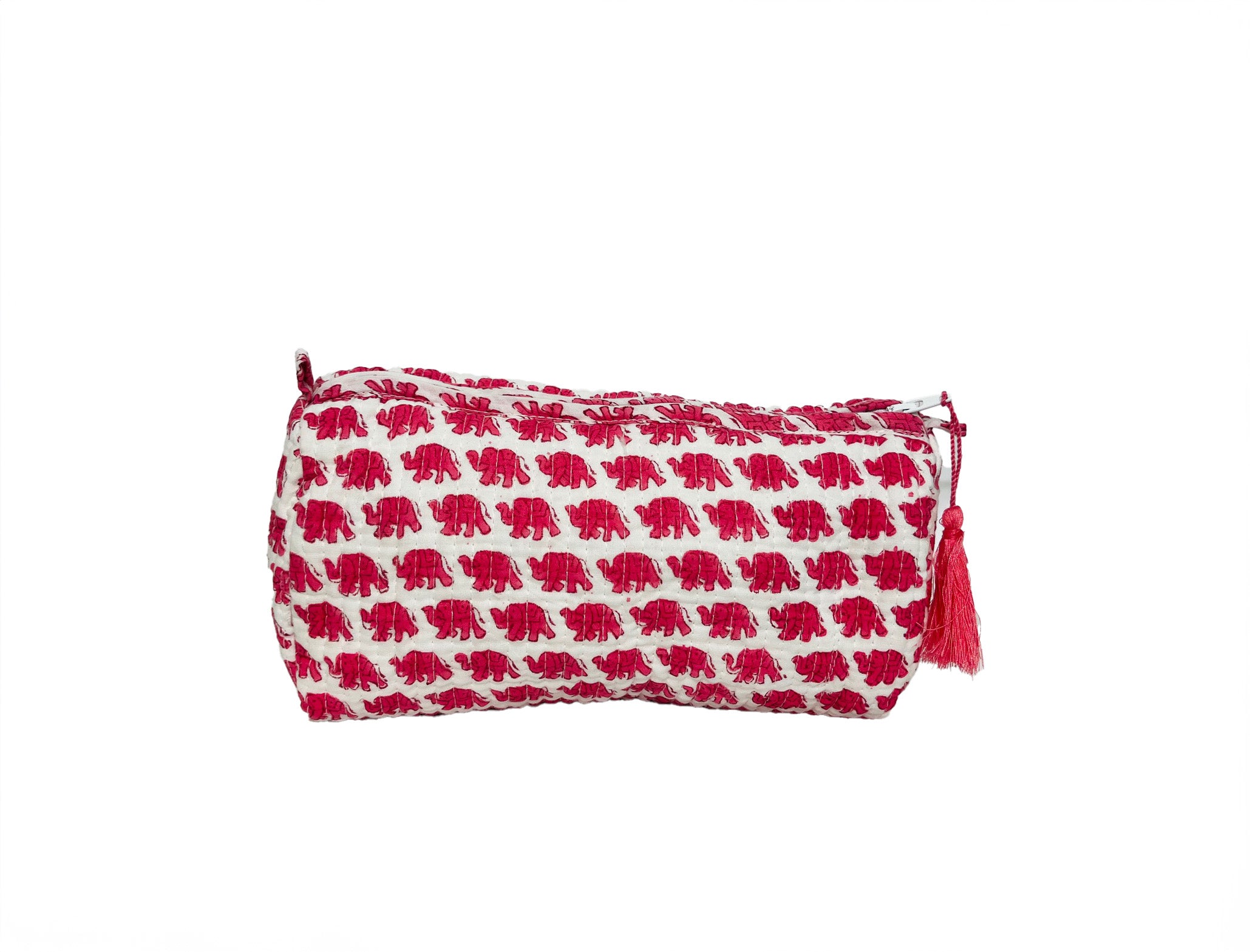 COTTON WASH BAG - PINK ELEPHANT