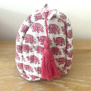 WASH BAG + MAKE UP POUCH SET - PINK ELEPHANT